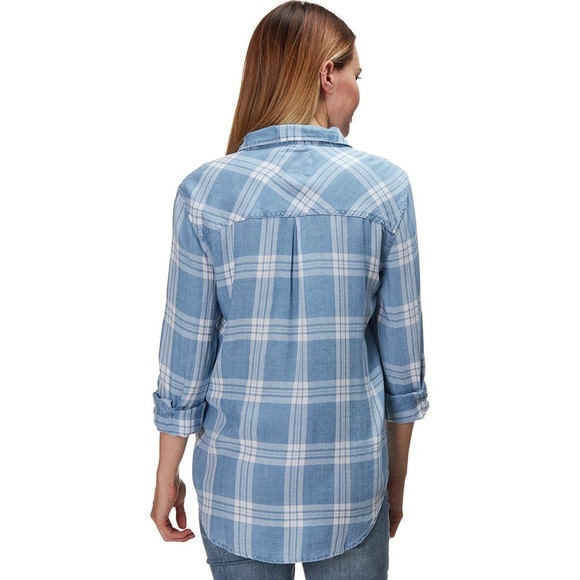 Rails Hunter Plaid Long Sleeve Button Down Shirt // Marine White - Picture 4 of 11
